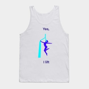 Aerial silks woman in blue, funny quote Tank Top